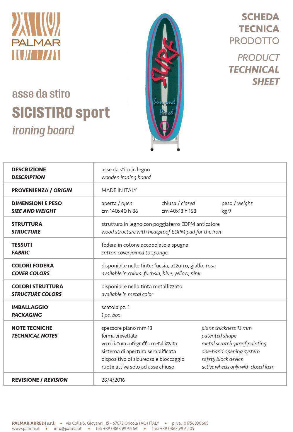 scheda tecnica sicistiro sport